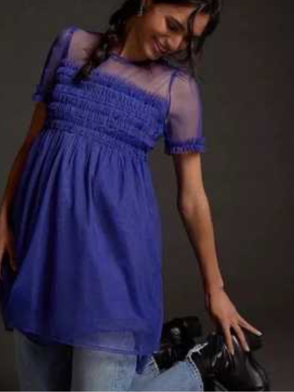 NWT retail $170 size 0 #Anthropologie. “Sheer Ruffled Tulle Mini Dress”